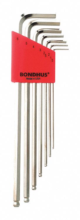 Set 7 Plated Ball End L-Wrenches Xl