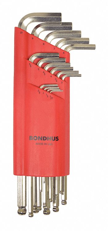 Set 15 Plated Ball End L-Wrenches Xl