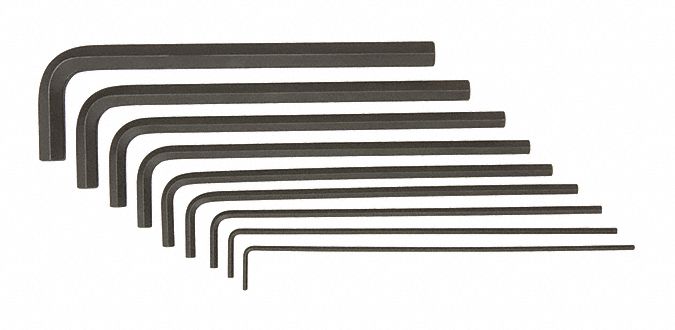 Set 9 Hex L-Wrenches 6 Long