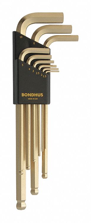 Set 9 Plated Ball End L-Wrenches