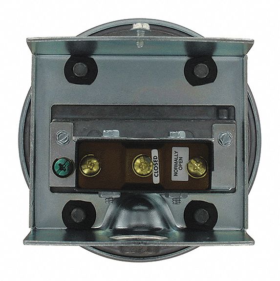 Pressure Switch: Adj, Auto Reset, 3 in wc to 22 in wc, Conduit Box, SPDT, NPT, 120 to 480V AC