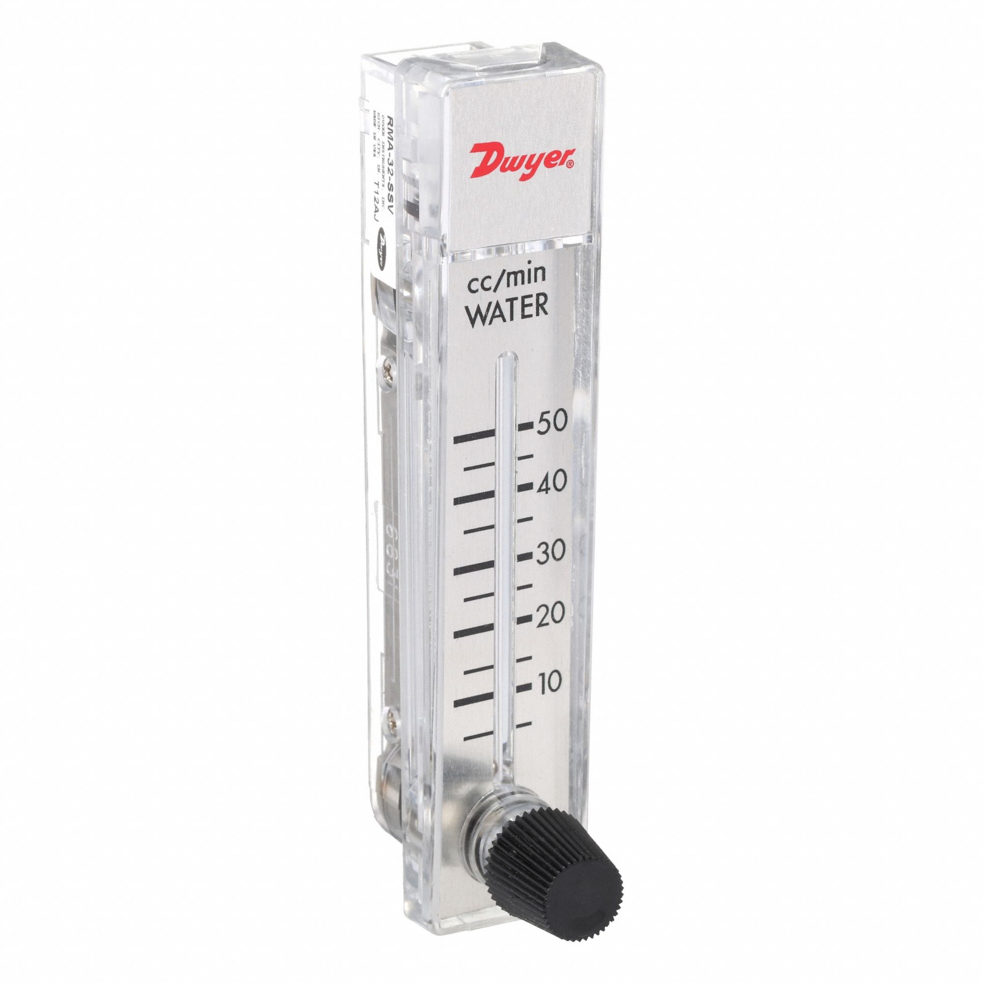 Flowmeter: Variable Area Flowmeter, Variable Area, Panel Mount, Vertical, Gallons/Liters, FNPT