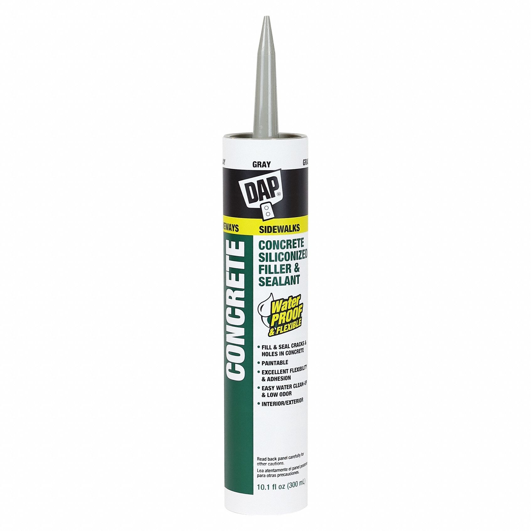 CRACK FILLER, CONCRETE WATERTIGHT, GREY, ACRYLIC LATEX, 10 OZ, CARTRIDGE