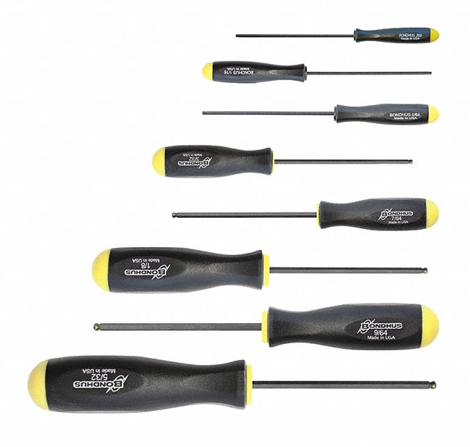 Set 8 Prohold Ball End Screwdrivers