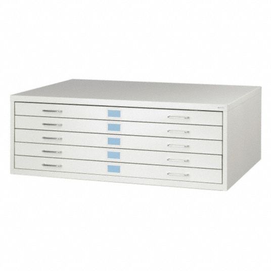 SAFCO, White, 5 Drawers, Flat File 619M094972LG Grainger