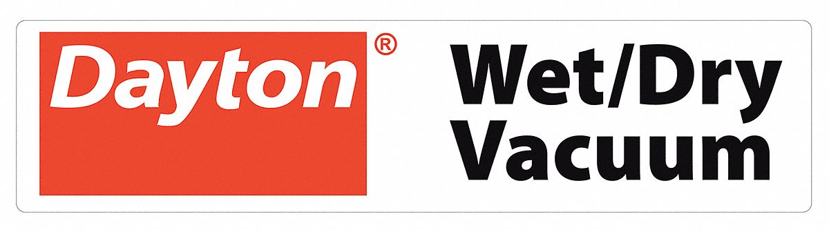 Dayton Logo Decal: Dayton Logo Decal, Mi-T-M, For Shop Vacuum, For Shop Vacuum Vacuum Type