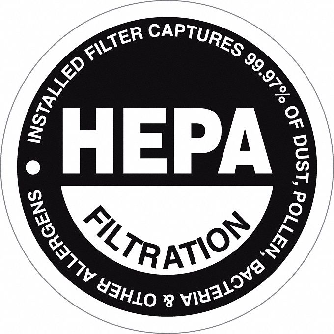 HEPA Filter Decal: HEPA Filter Decal, Mi-T-M, For Shop Vacuum, For Shop Vacuum Vacuum Type