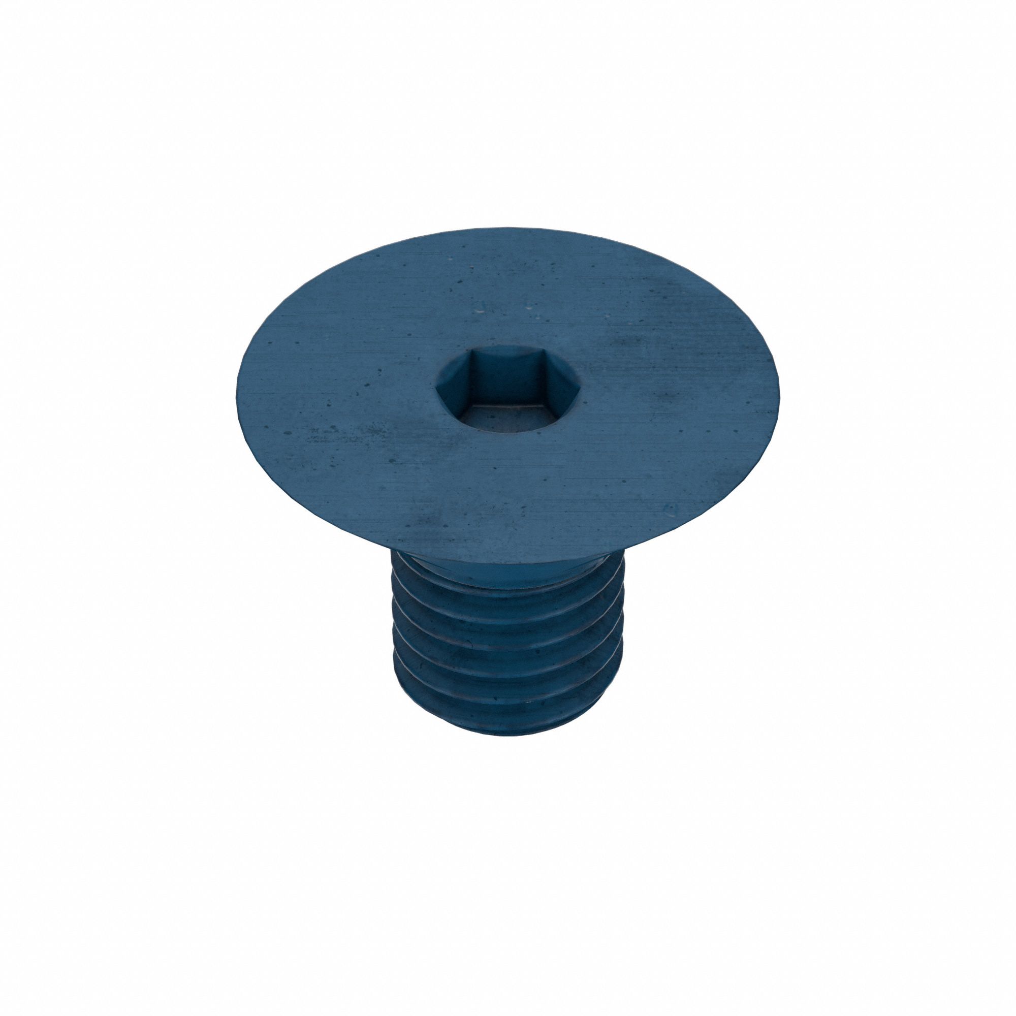 Socket Flat Head Screw: M10x1.50 Thread Size, 10.5 mm Lg, Flat, Blue Phosphate, Alloy Steel, 10 PK