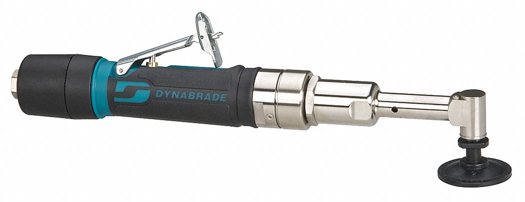 Air Disc Sander: 2 in Pad, Adhesive-Backed, Heavy Duty, 0.4 hp, 26 cfm, Right Angle Grip