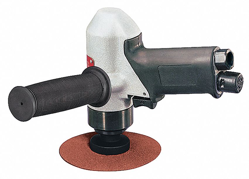 Air Disc Sander: 4 1/2 in Pad, Threaded Shank, Heavy Duty, 0.7 hp, 30 cfm, Pistol Grip