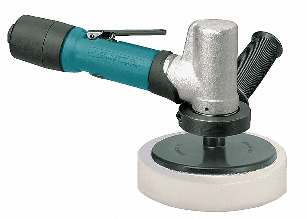 AIR POLISHER, ROTARY, 5 IN PAD, 5 IN MAX, HOOK AND LOOP, 0.4 HP, 24 CFM, OFFSET, 3,200 RPM