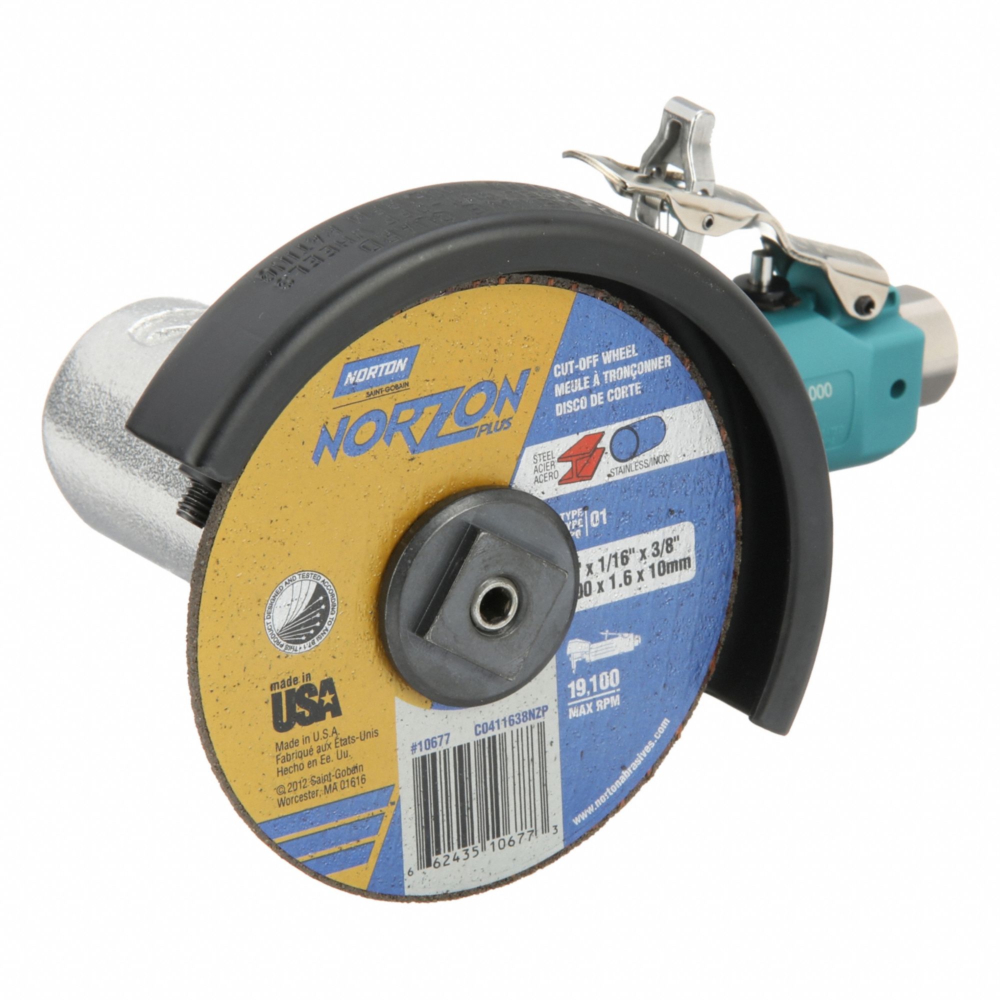 Cut-Off Tool: 4 in Wheel Dia, 0.7 hp Horsepower, 20, 000 RPM Max. Speed, 1/4 in Male NPT