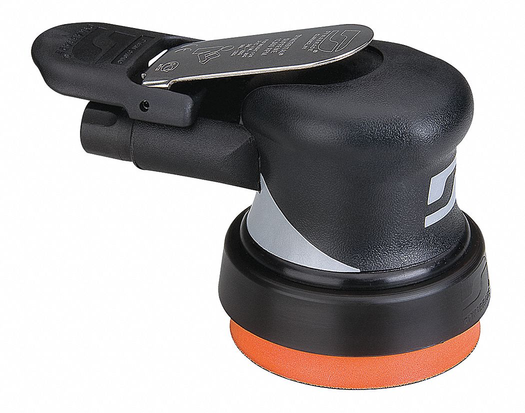 DYNABRADE Air Random Orbital Sander 3 1/2 in Pad Size, Vinyl or Hook