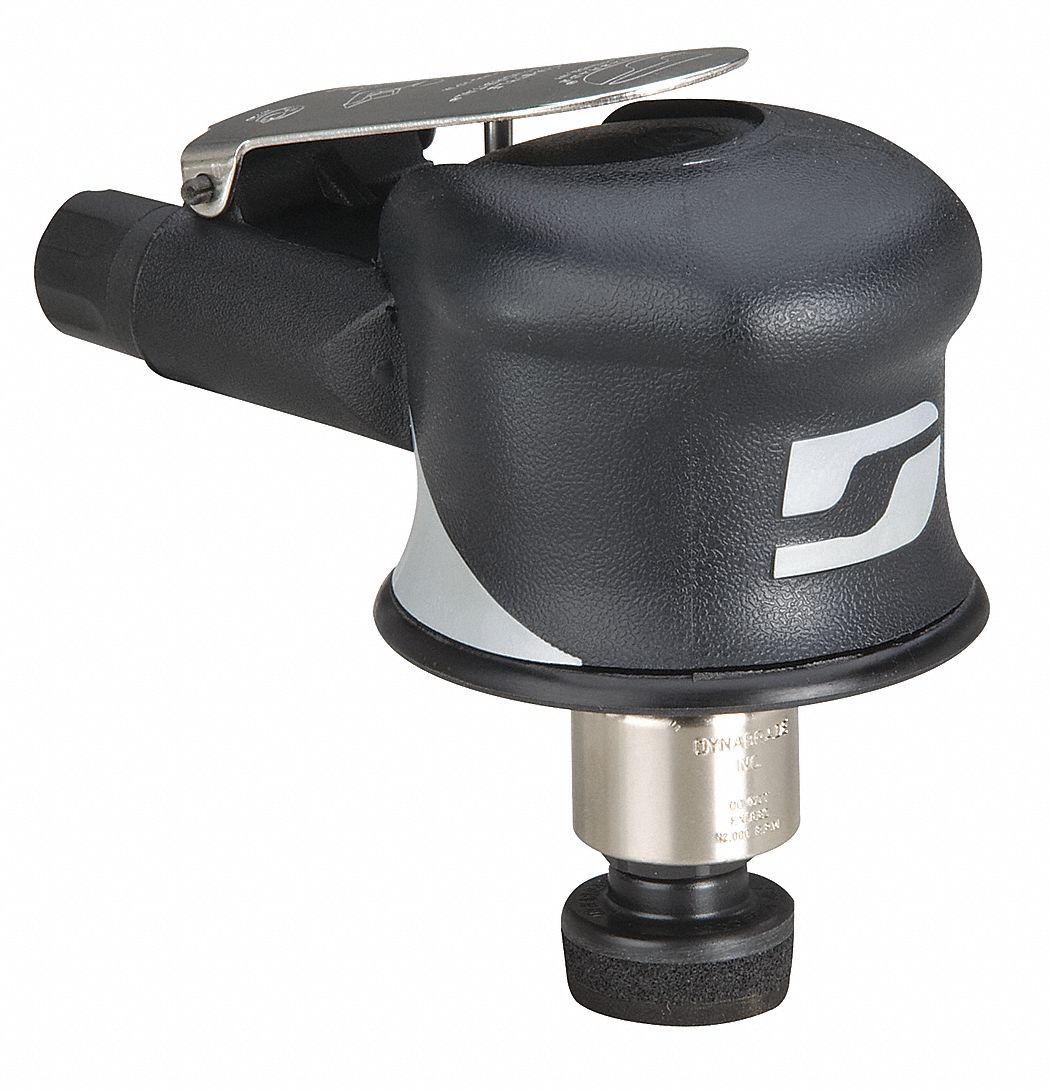 Air Orbital Sander: 1 1/4 in, Adhesive-Backed, 3/16 in Orbit, Non-Vacuum, Heavyweight, NPT