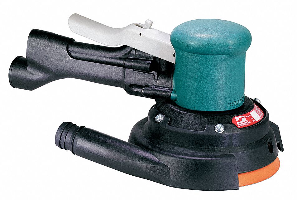Air Orbital Sander: 6 in, Hook and Loop, 3/16 in Orbit, Central Vacuum, Heavyweight, NPT