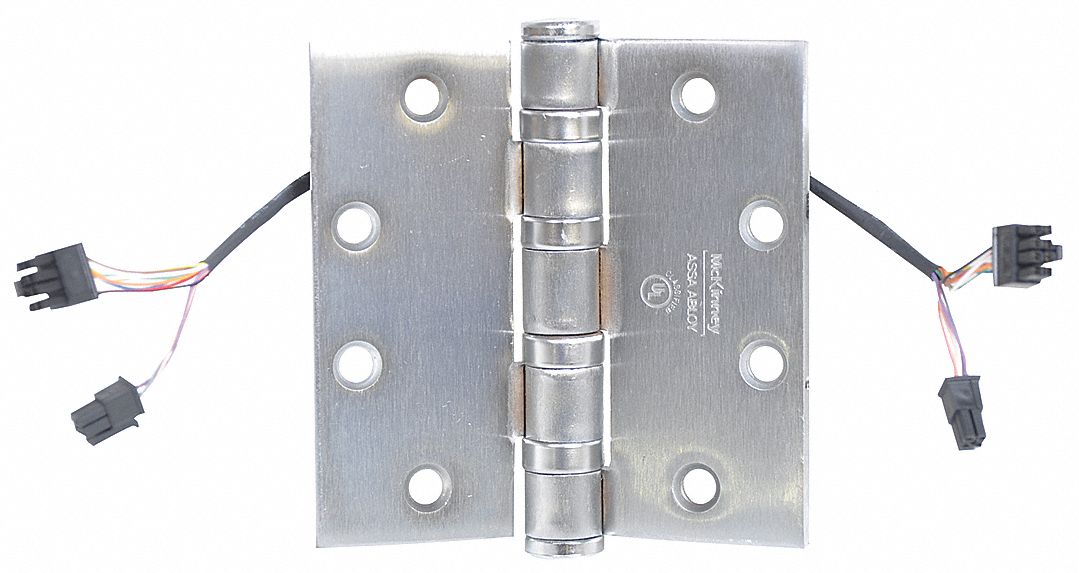 Butt Hinge: Stainless Steel, Full Mortise, 1 13/16 in Leaf Wd