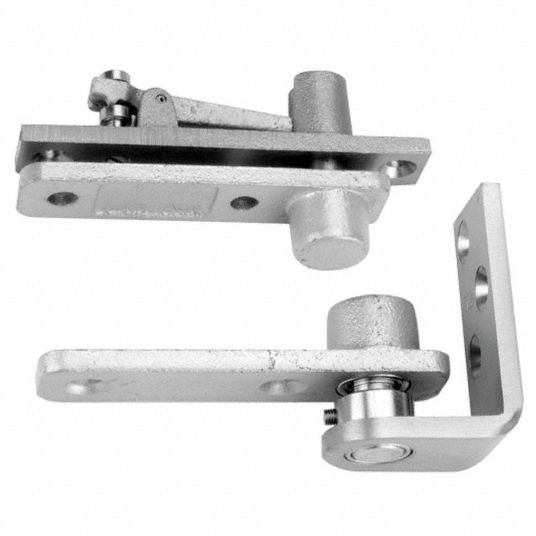 MCKINNEY Pivot Hinge: Steel, Center Hung, 125 lb Load Capacity, 180° Range  of Motion, Dull Chrome