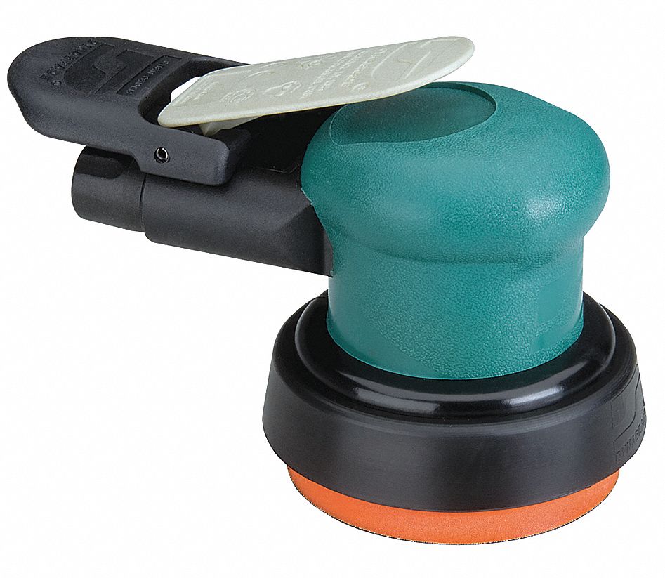 Air Orbital Sander: 3 in, Adhesive-Backed, 3/16 in Orbit, Non-Vacuum, Lightweight, 0.3 hp