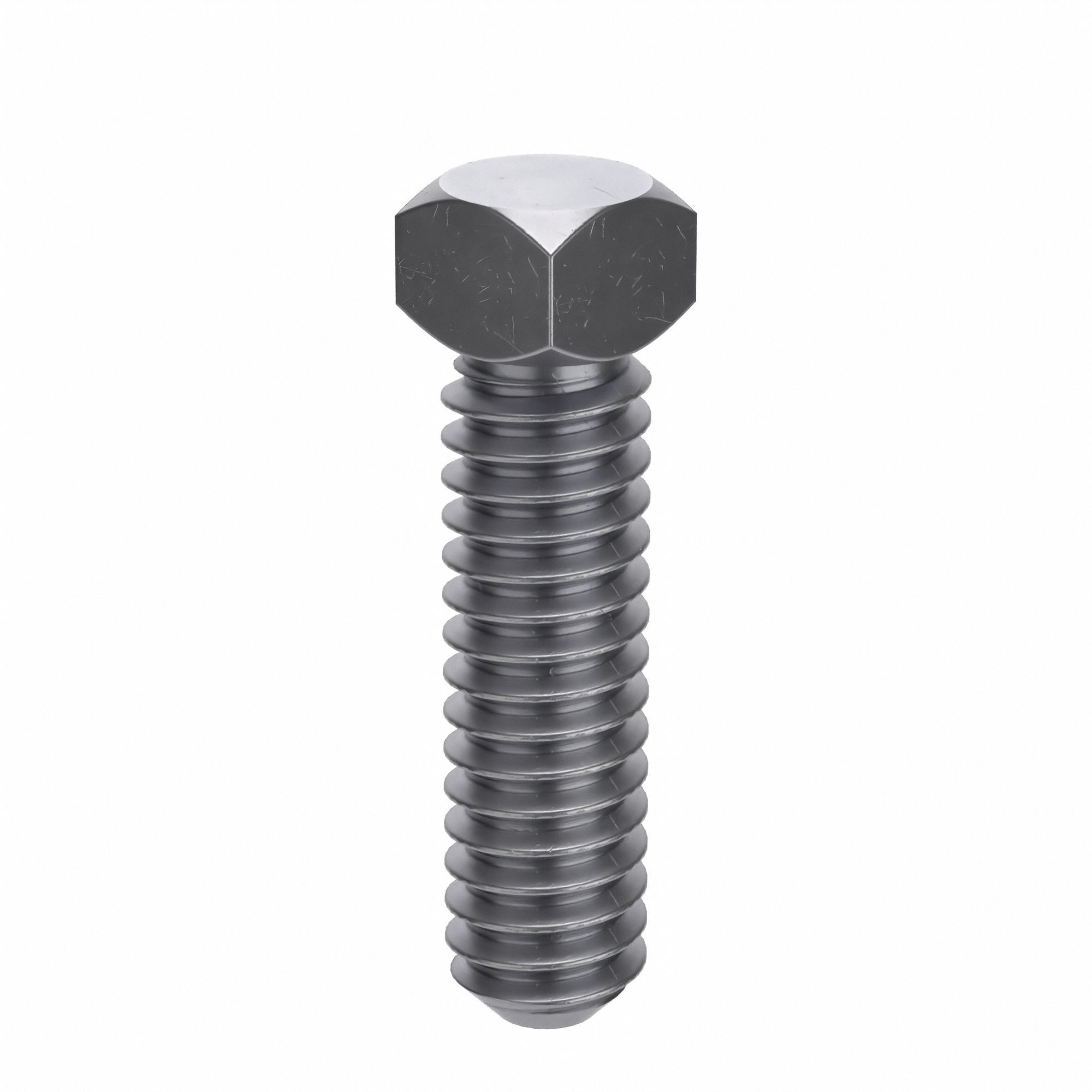 Socket Set Screw: 1/4"-20 Thread Size, 7/8 in Overall Lg, Cup pt, Steel, Plain, 100 PK