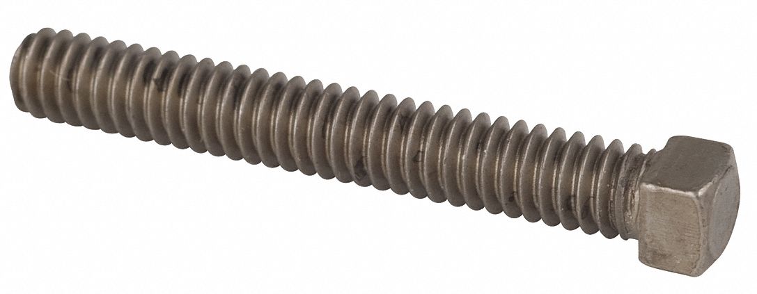 Square Head Screw: 1/4"-20 Thread Size, 3 in Overall Lg, Cup pt, Steel, Plain, 50 PK