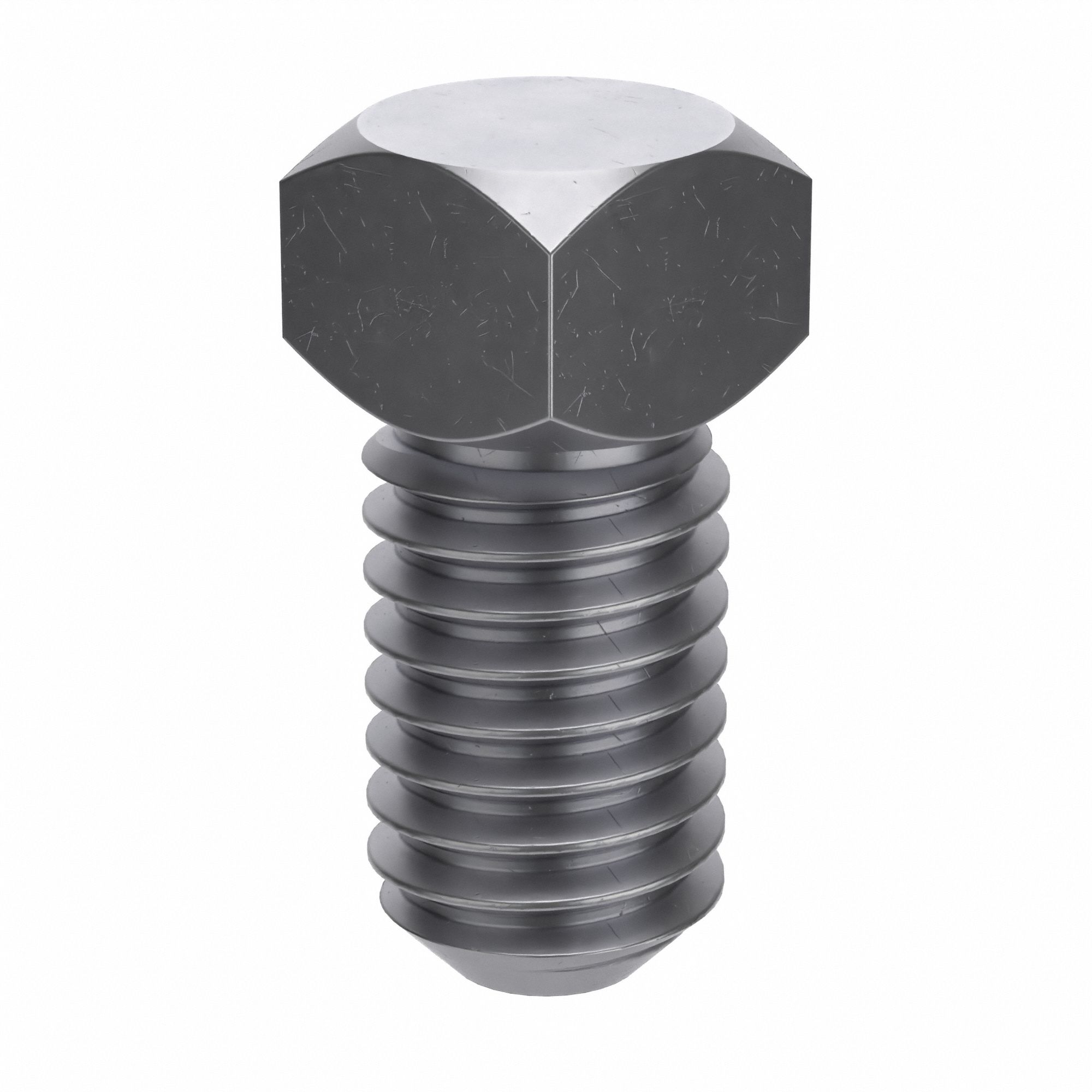 Socket Set Screw: 3/8"-16 Thread Size, 5/8 in Overall Lg, Cup pt, Steel, Plain, 100 PK