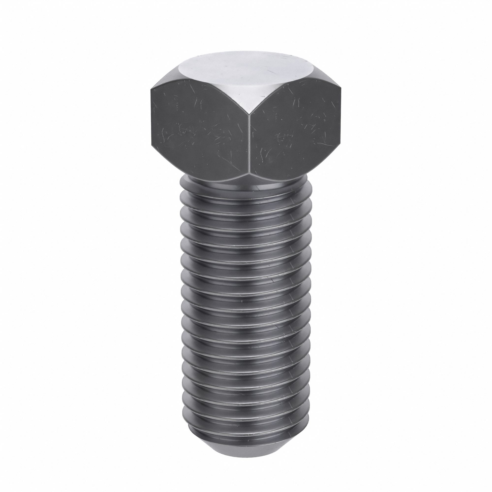Socket Set Screw: 7/8"-9 Thread Size, 2 in Overall Lg, Cup pt, Steel, Plain, External Square, 5 PK