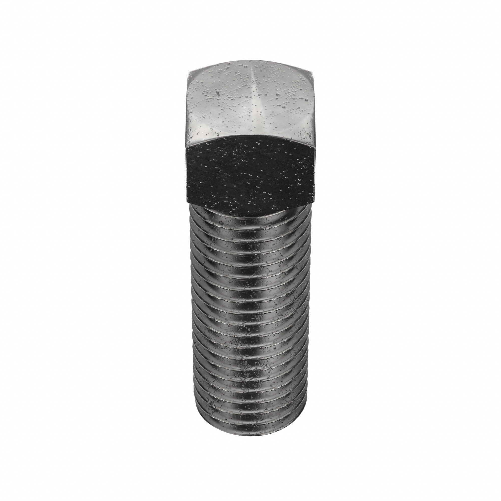Socket Set Screw: 7/8"-9 Thread Size, 3 in Overall Lg, Cup pt, Steel, Plain, External Square, 5 PK