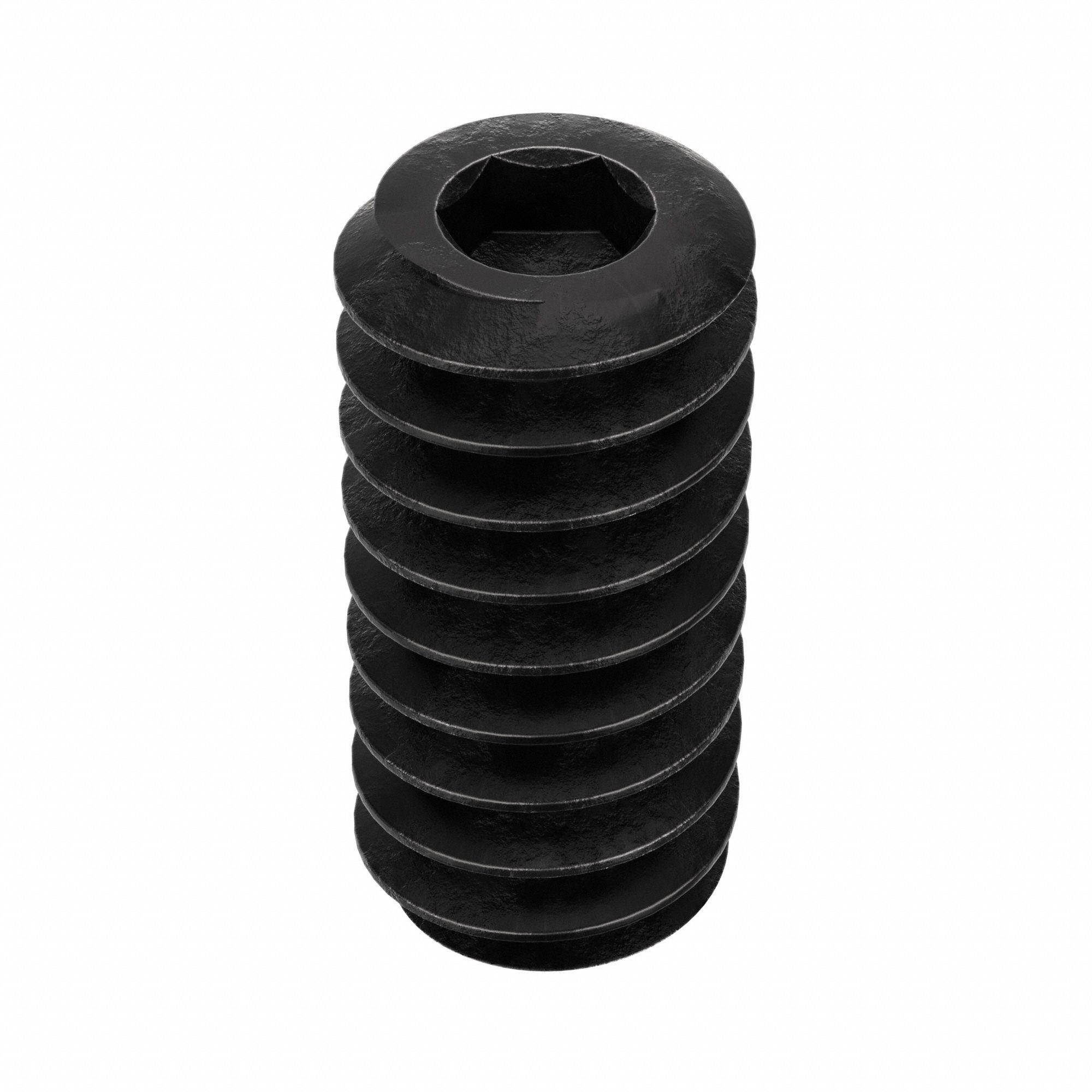 Socket Set Screw: #4-40 Thread Size, 1/4 in Overall Lg, Flat pt, Alloy Steel, Black Oxide, 100 PK