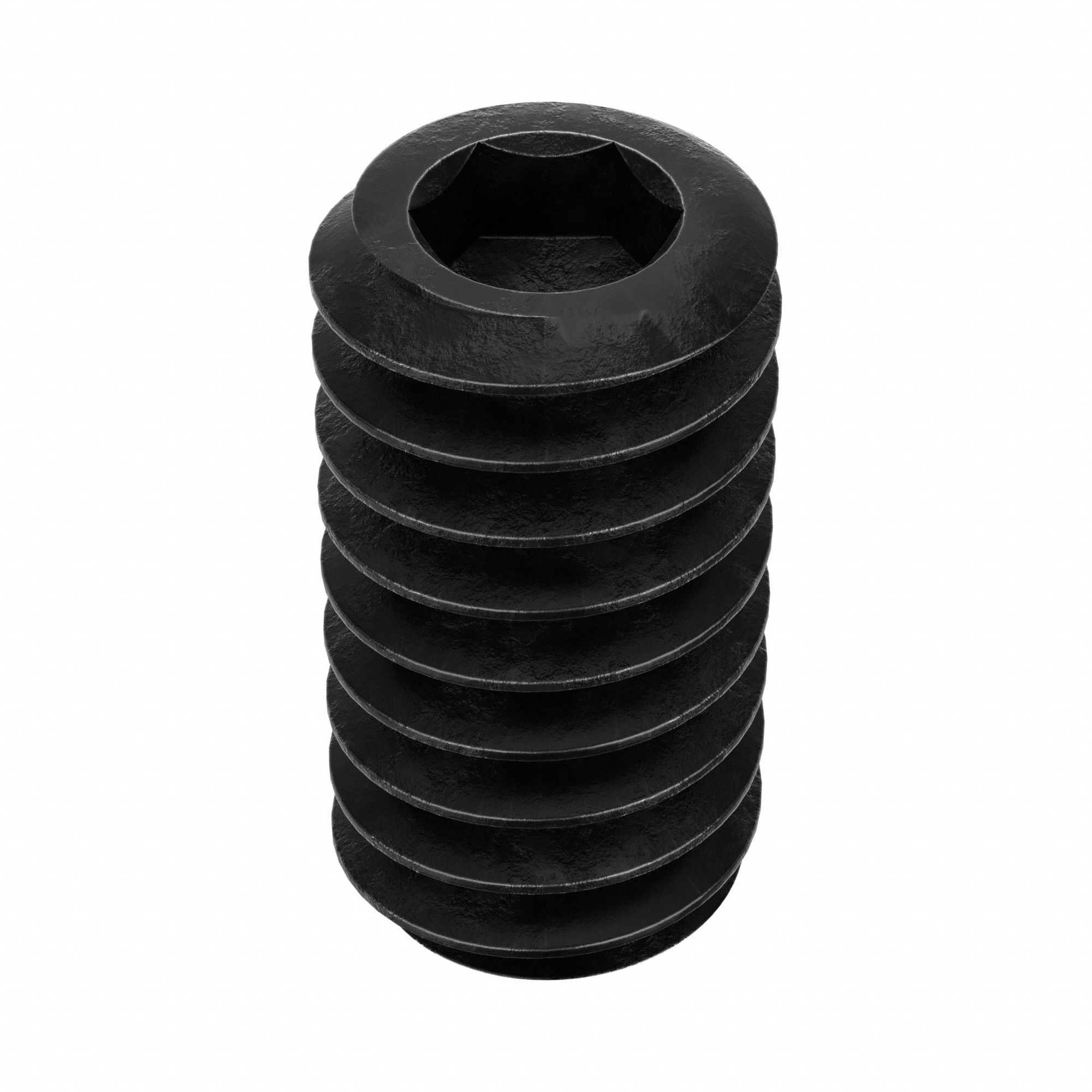 Socket Set Screw: #5-40 Thread Size, 1/4 in Overall Lg, Flat pt, Alloy Steel, Black Oxide, 100 PK
