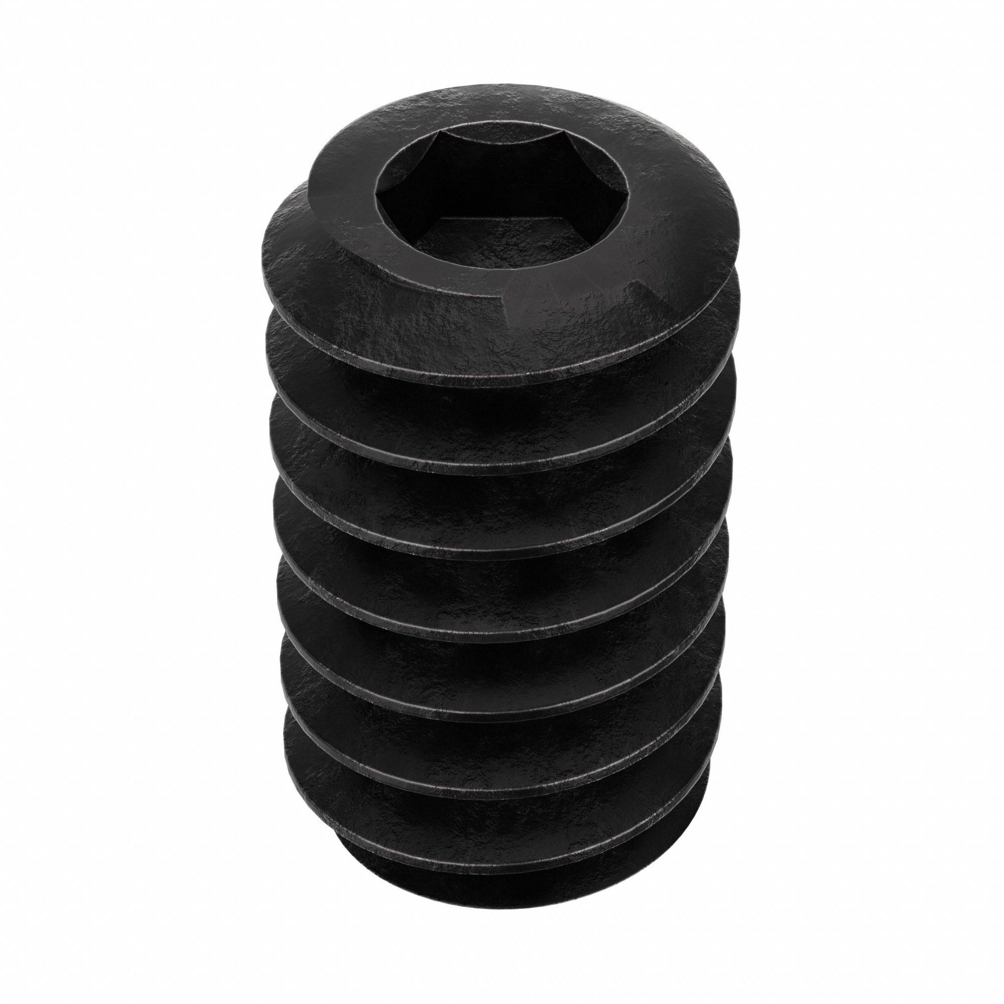 Socket Set Screw: #6-32 Thread Size, 1/4 in Overall Lg, Flat pt, Alloy Steel, Black Oxide, 100 PK