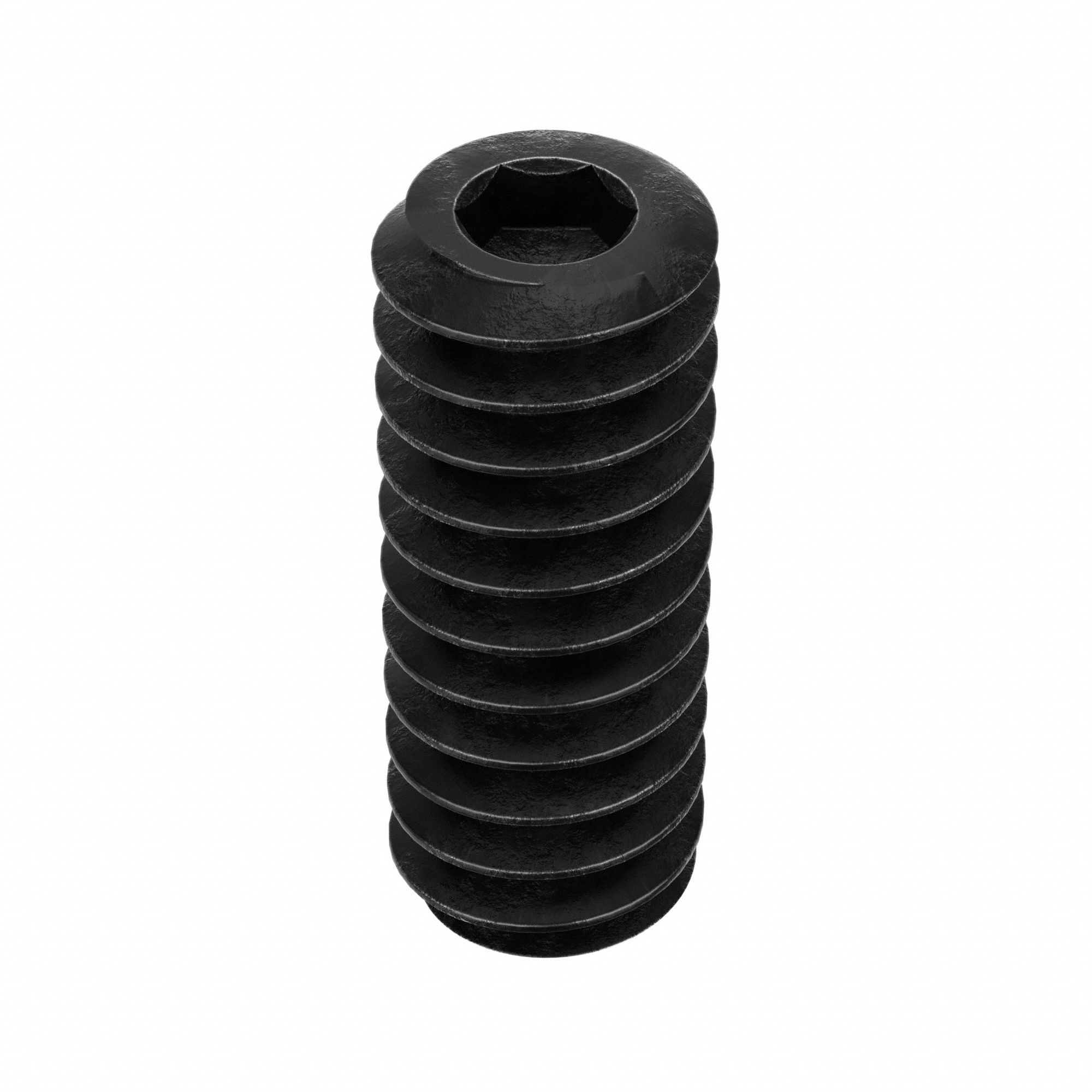 Socket Set Screw: #6-32 Thread Size, 3/8 in Overall Lg, Flat pt, Alloy Steel, Black Oxide, 100 PK
