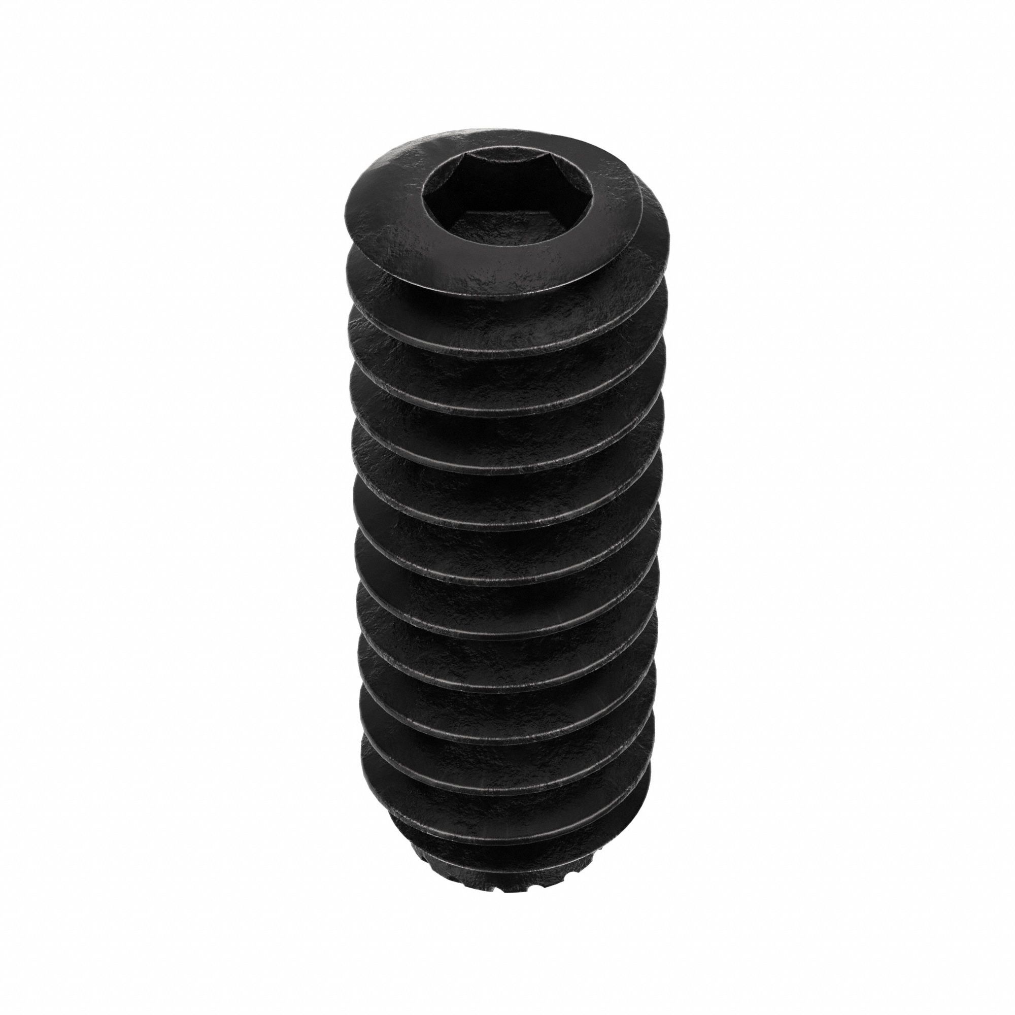 Socket Set Screw: #6-32 Thread Size, 3/8 in Overall Lg, Knurled Cup pt, Alloy Steel, Socket, 100 PK