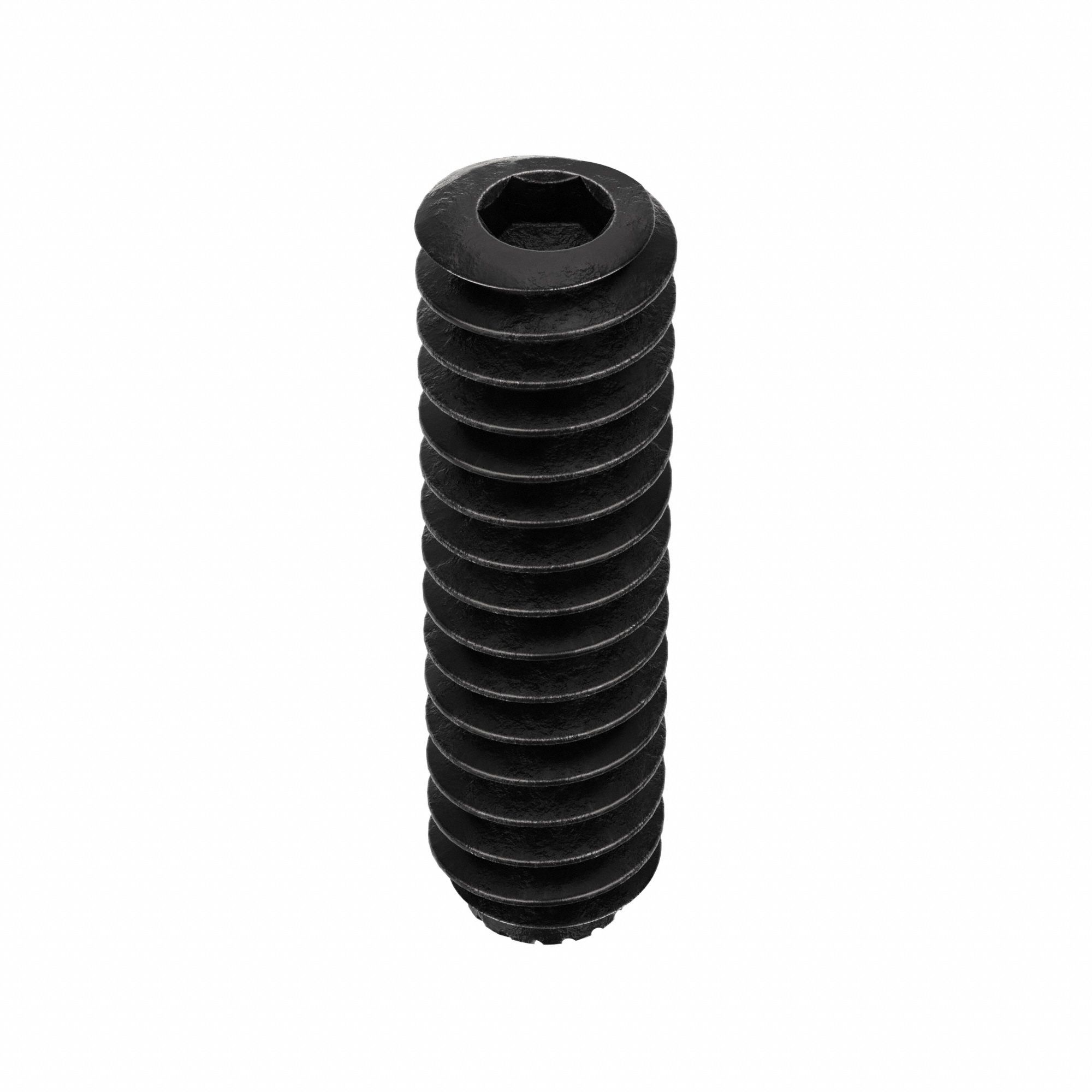 Socket Set Screw: #6-32 Thread Size, 1/2 in Overall Lg, Knurled Cup pt, Alloy Steel, Socket, 100 PK