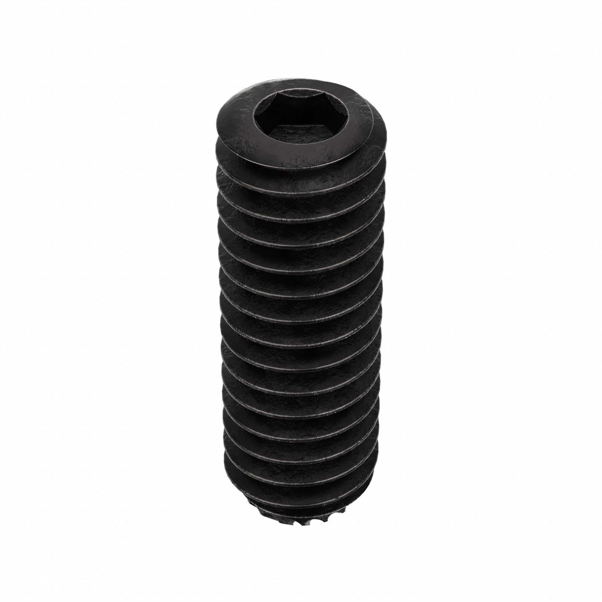 Socket Set Screw: #8-32 Thread Size, 1/2 in Overall Lg, Knurled Cup pt, Alloy Steel, Socket, 100 PK