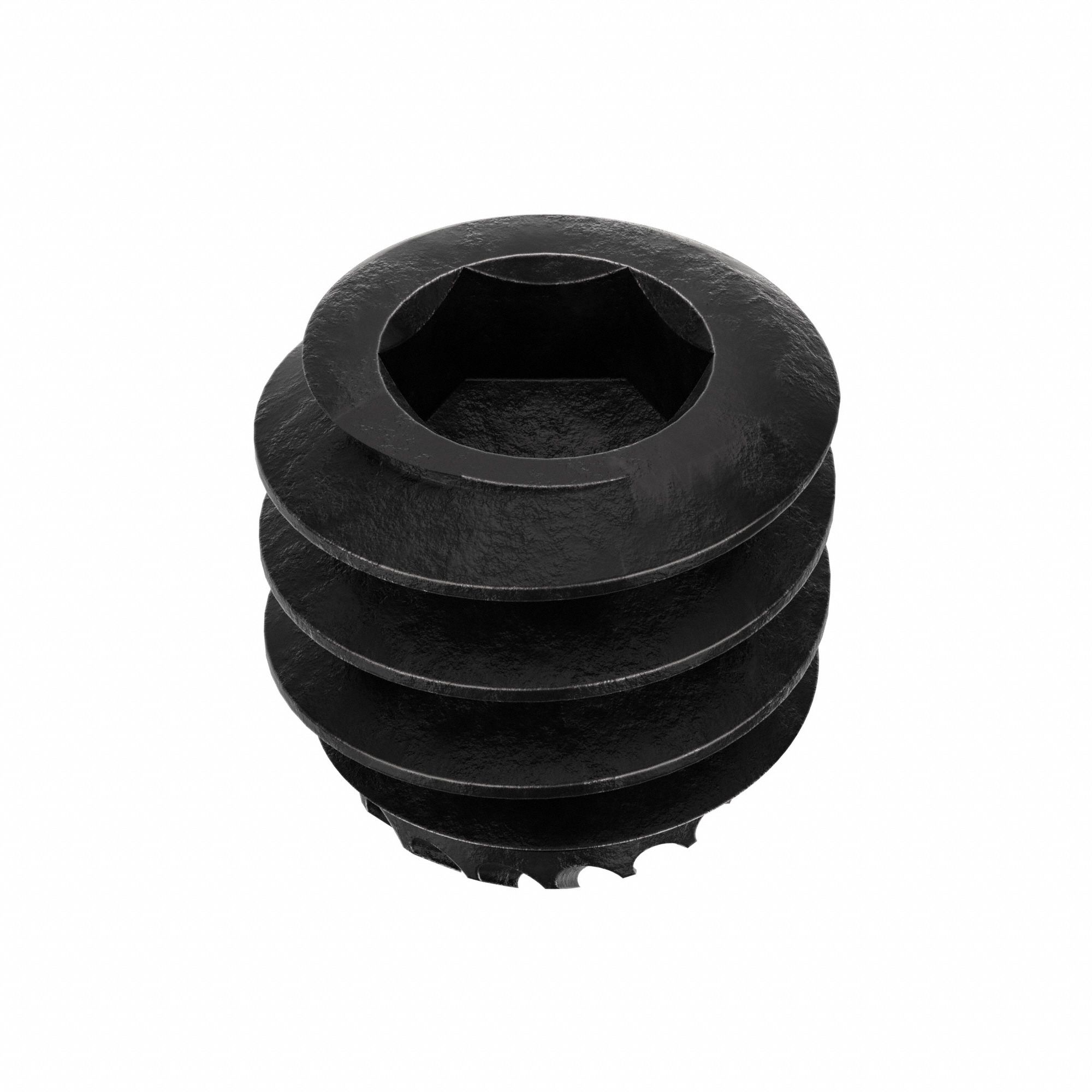 Socket Set Screw: #10-24 Thread Size, 3/16 in Overall Lg, Knurled Cup pt, Alloy Steel, 100 PK