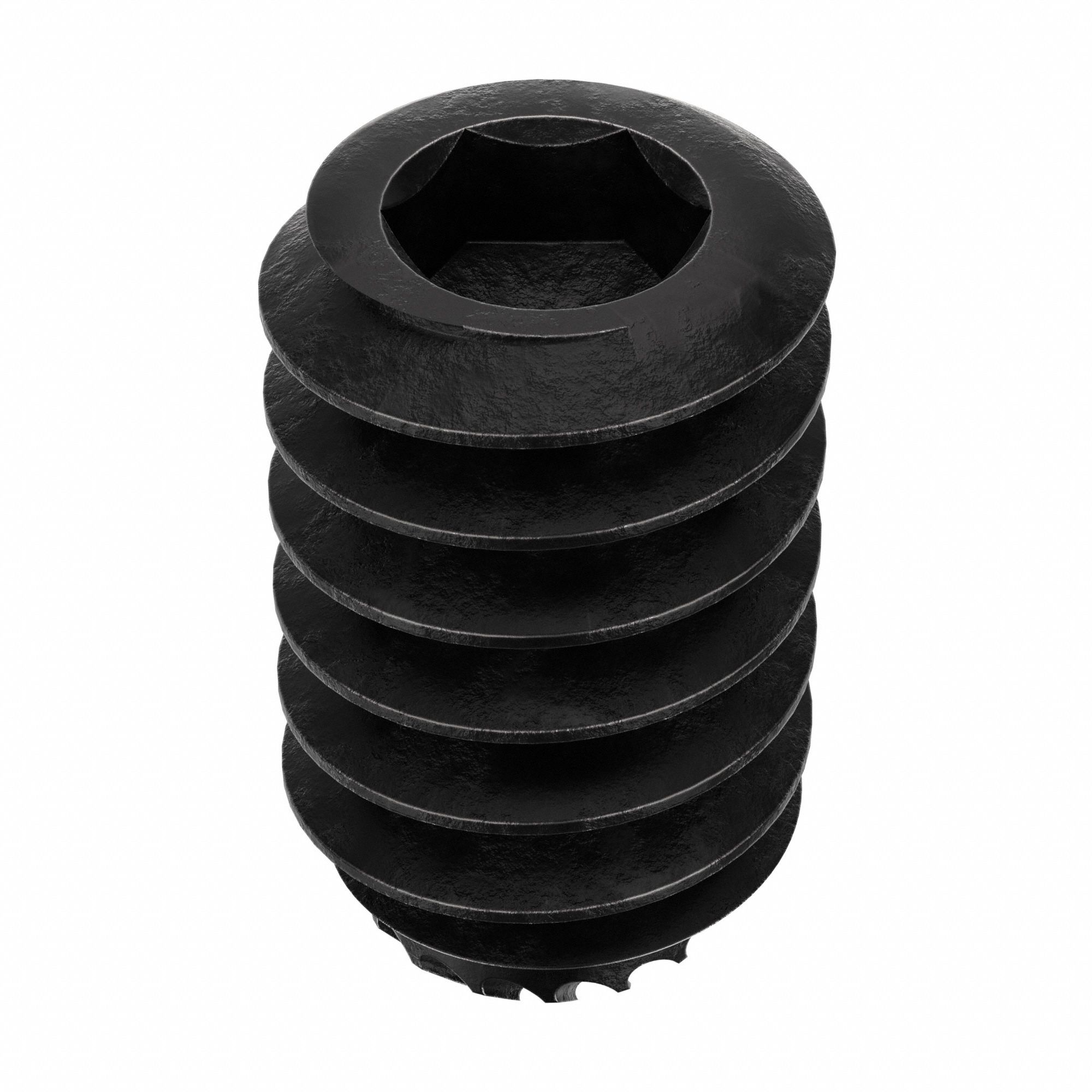 Socket Set Screw: #10-24 Thread Size, 5/16 in Overall Lg, Knurled Cup pt, Alloy Steel, 100 PK