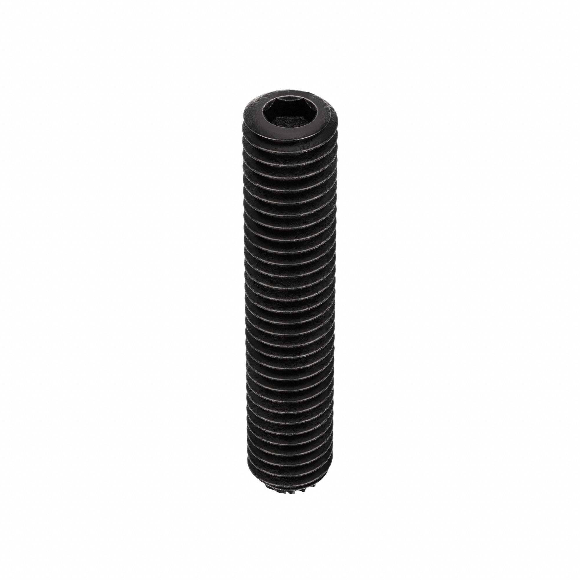 Socket Set Screw: #10-32 Thread Size, 1 in Overall Lg, Knurled Cup pt, Alloy Steel, Socket, 100 PK
