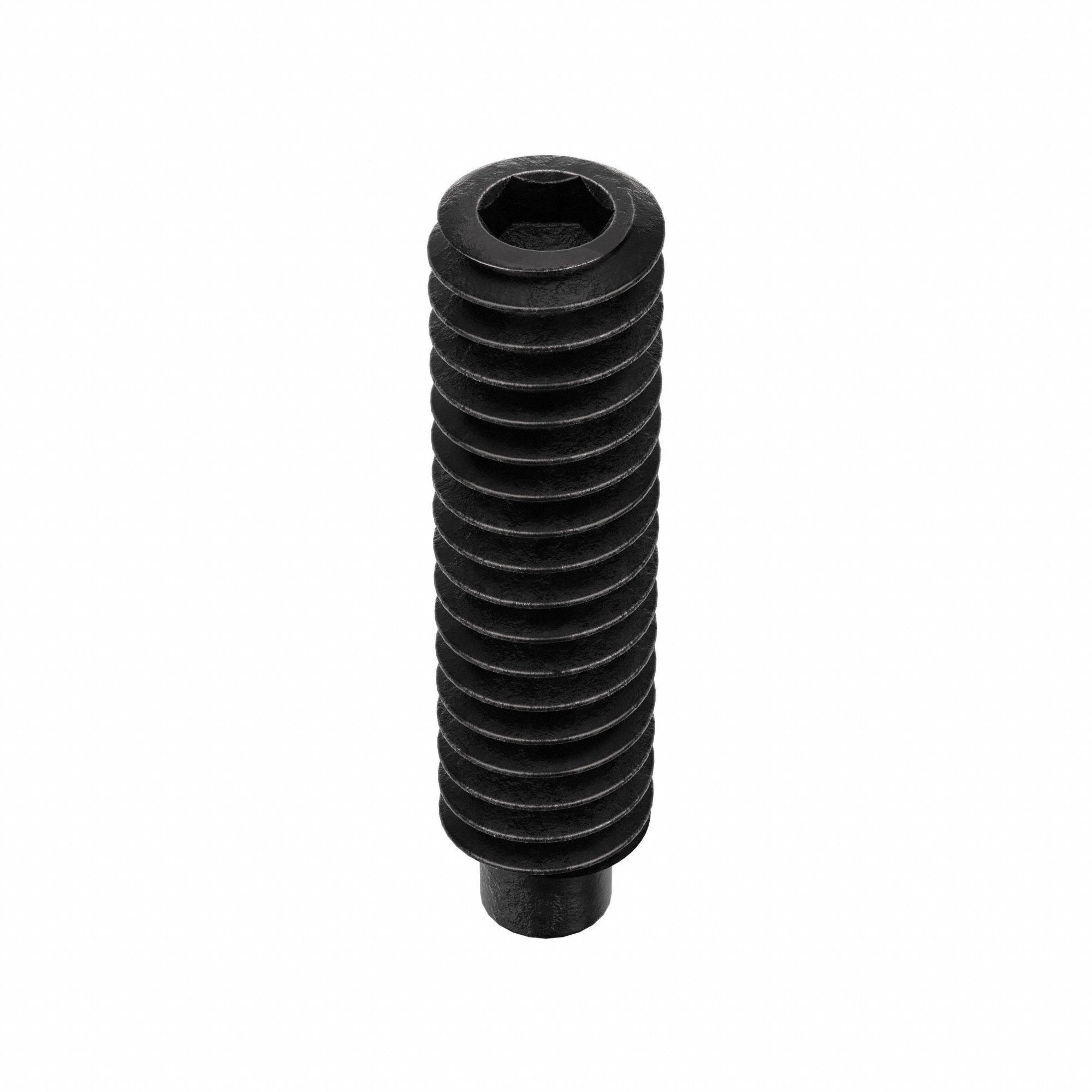 Socket Set Screw: 1/4"-20 Thread Size, 1 in Overall Lg, 1/2 Dog pt, Alloy Steel, Black Oxide, 100 PK