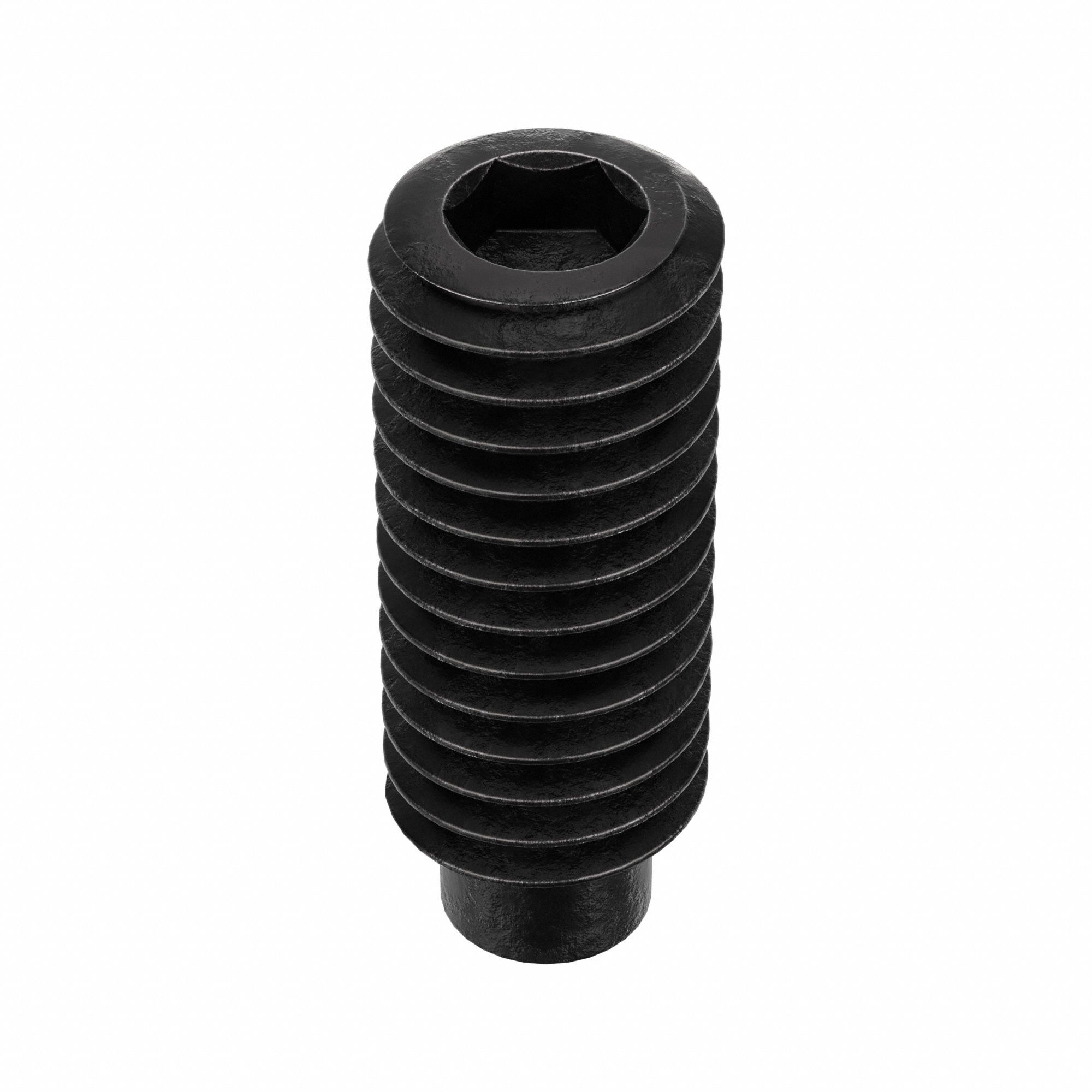 Socket Set Screw: 3/8"-16 Thread Size, 1 in Overall Lg, 1/2 Dog pt, Alloy Steel, Black Oxide, 100 PK