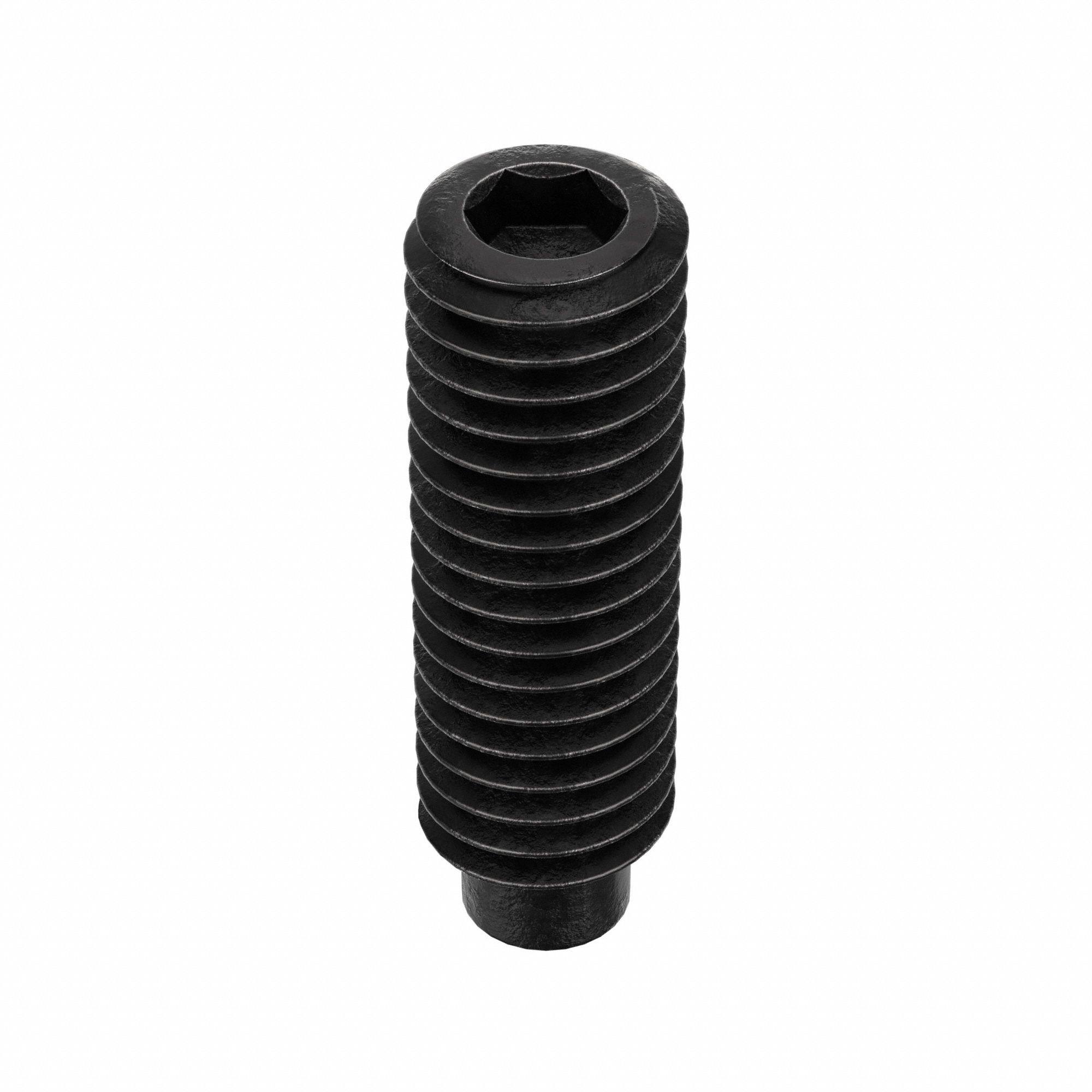 Socket Set Screw: 3/8"-16 Thread Size, 1 1/4 in Overall Lg, 1/2 Dog pt, Alloy Steel, Socket, 100 PK