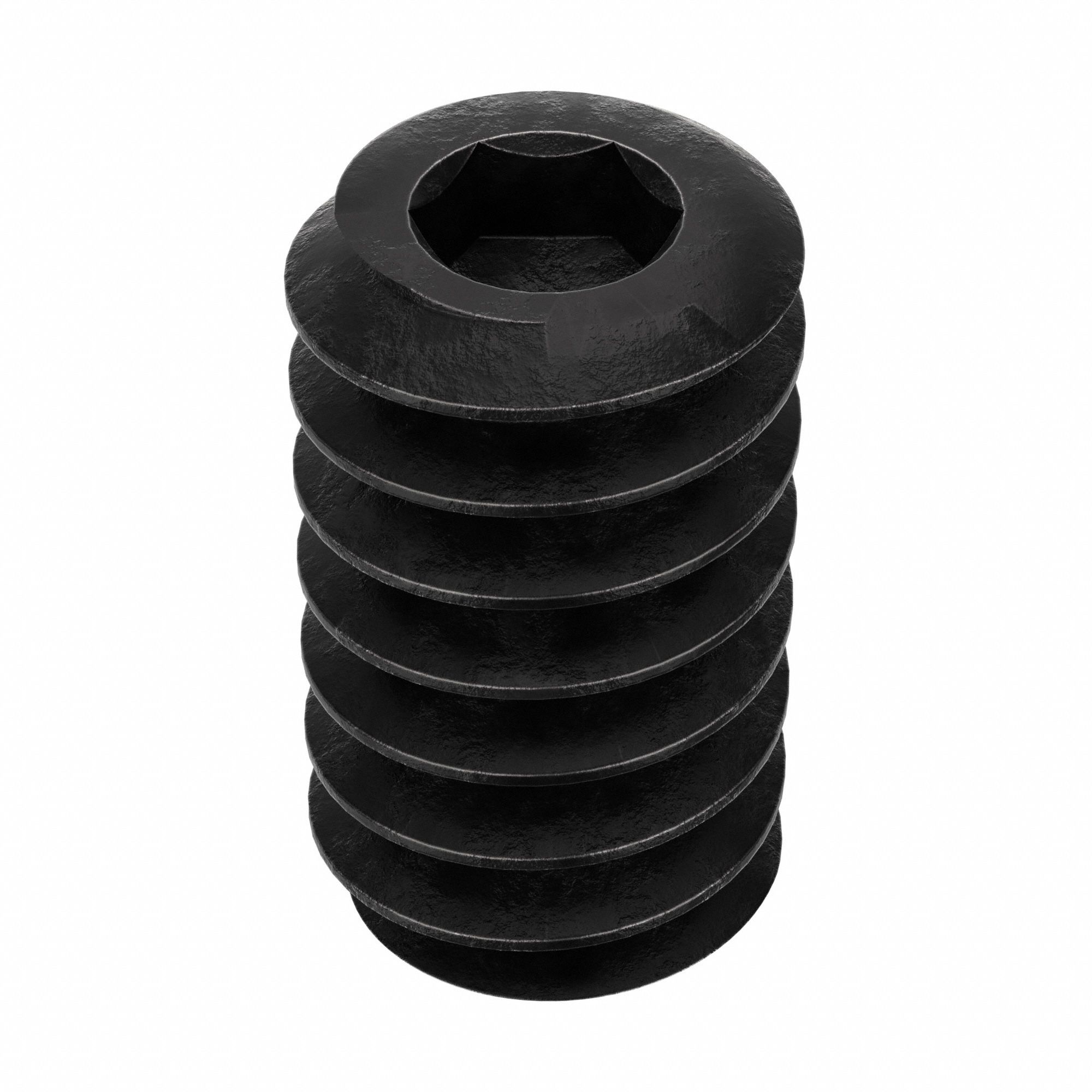 Socket Set Screw: #6-32 Thread Size, 1/4 in Overall Lg, Oval pt, Alloy Steel, Black Oxide, 100 PK