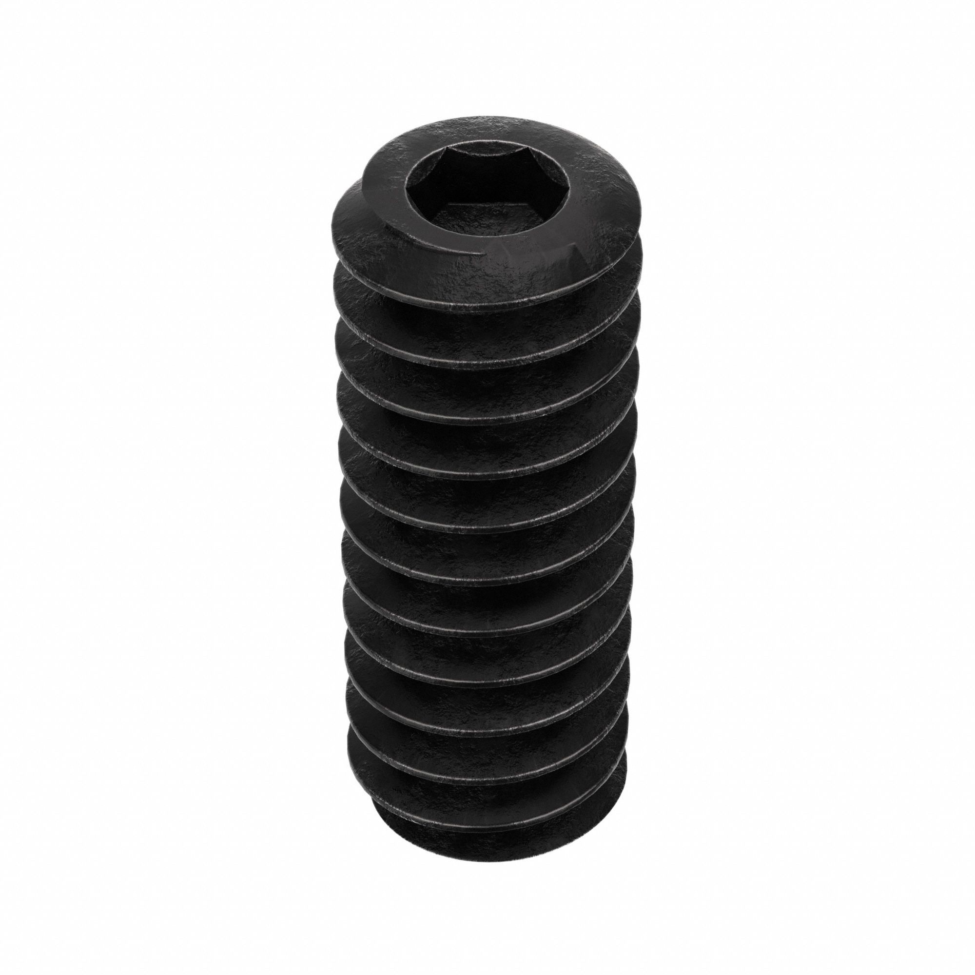 Socket Set Screw: #6-32 Thread Size, 3/8 in Overall Lg, Oval pt, Alloy Steel, Black Oxide, 100 PK