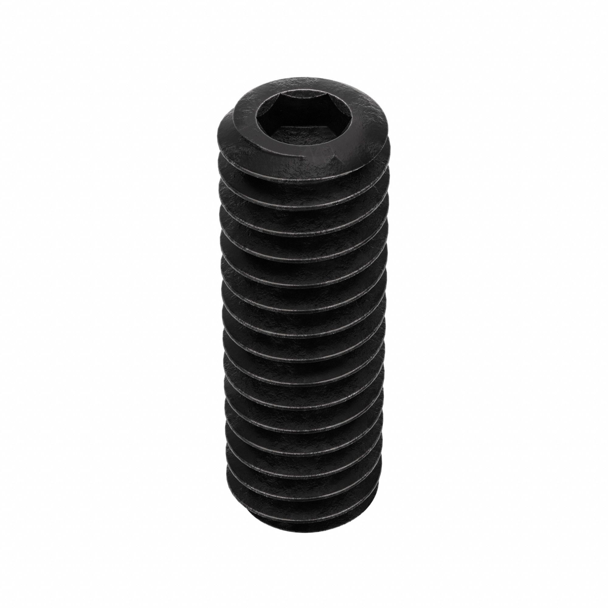 Socket Set Screw: #8-32 Thread Size, 1/2 in Overall Lg, Oval pt, Alloy Steel, Black Oxide, 100 PK