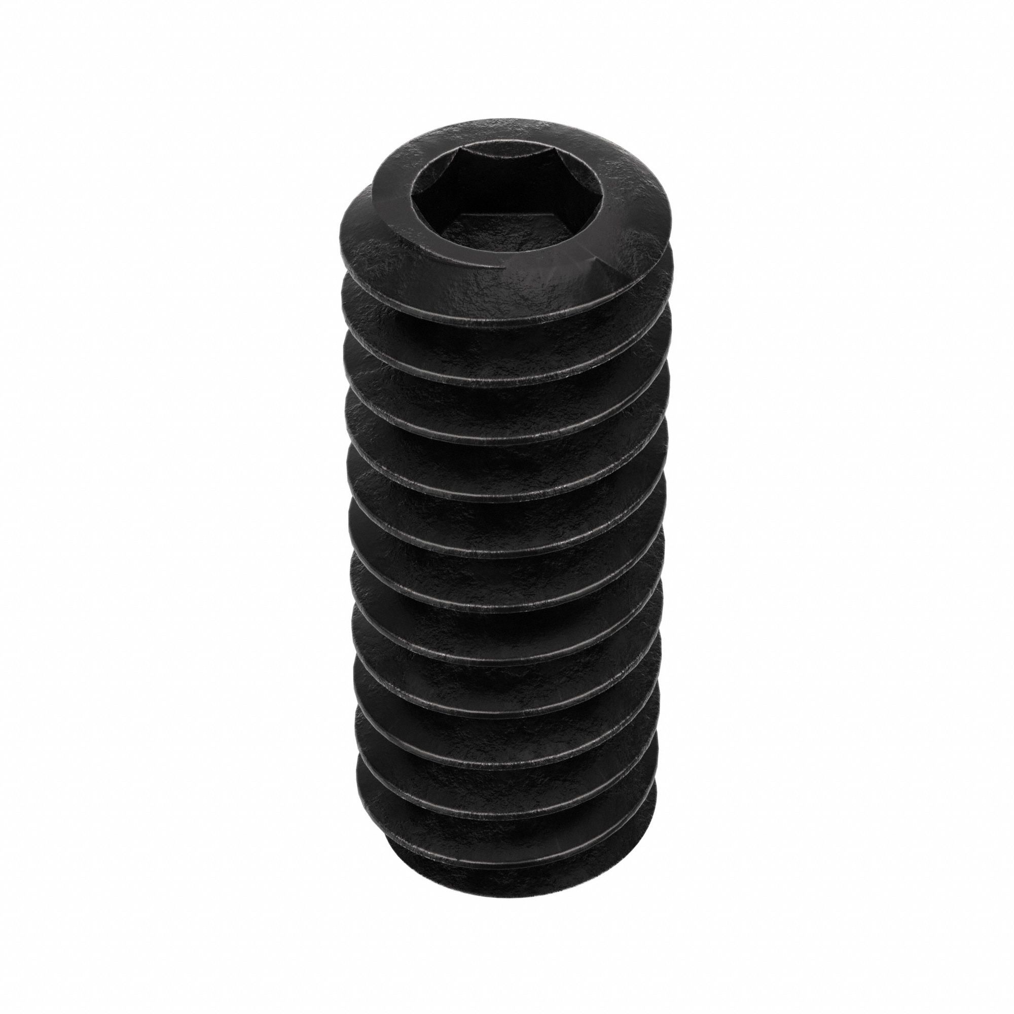 Socket Set Screw: #10-24 Thread Size, 1/2 in Overall Lg, Oval pt, Alloy Steel, Black Oxide, 100 PK