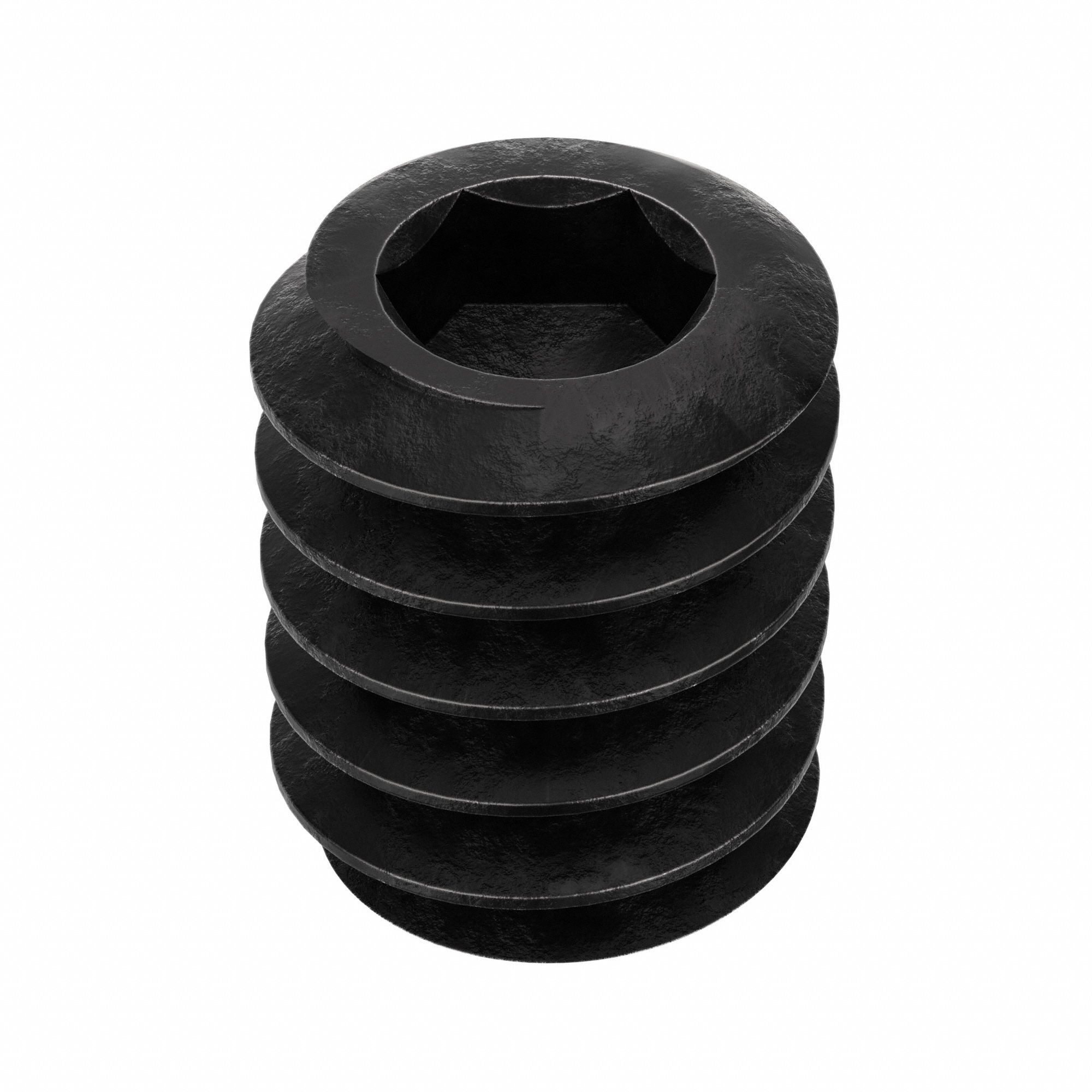 Socket Set Screw: #10-32 Thread Size, 1/4 in Overall Lg, Oval pt, Alloy Steel, Black Oxide, 100 PK