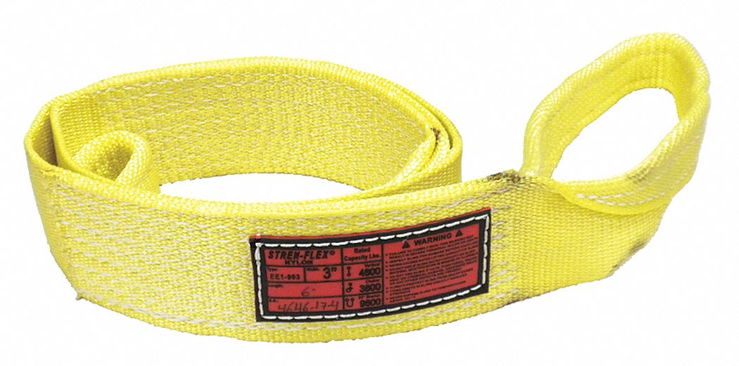 Web Sling: Type 3, Nylon, 10 ft Sling Lg, 11 in Eye Lg, 1 Plies