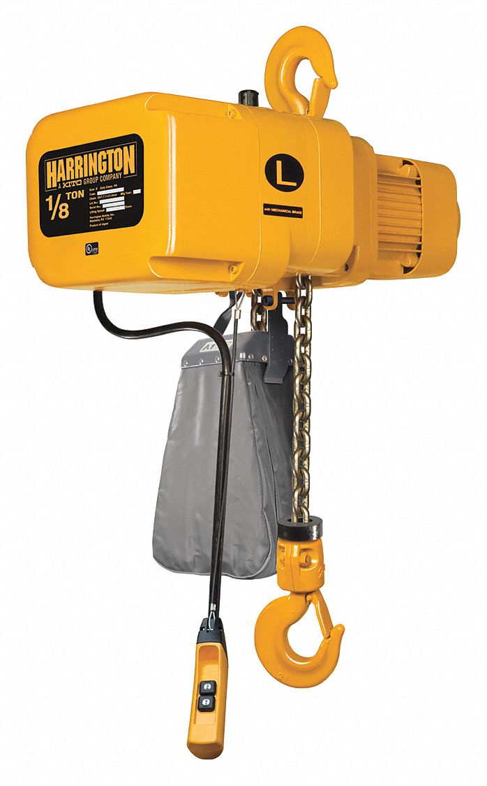 Electric Chain Hoist: H4 - Heavy Duty, 208-230/460V AC, Hook Mounted - No Trolley, 55 fpm