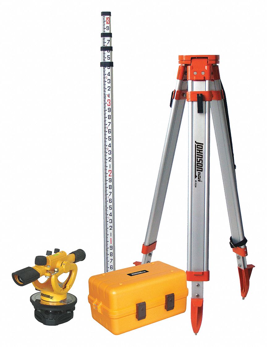 BUILDERS TRANSIT LEVEL KIT,22X,200 FT