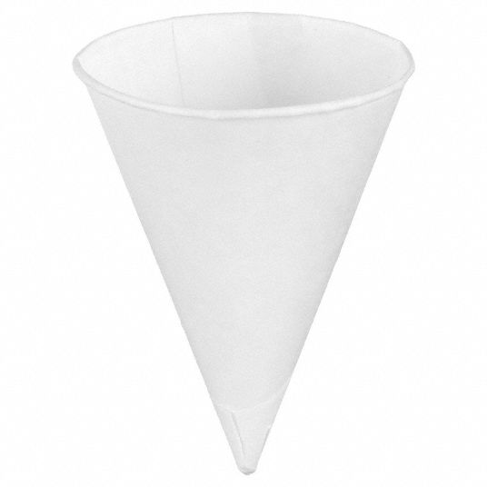 4.25 oz Capacity, White, Disposable Cone Cup - 25K814