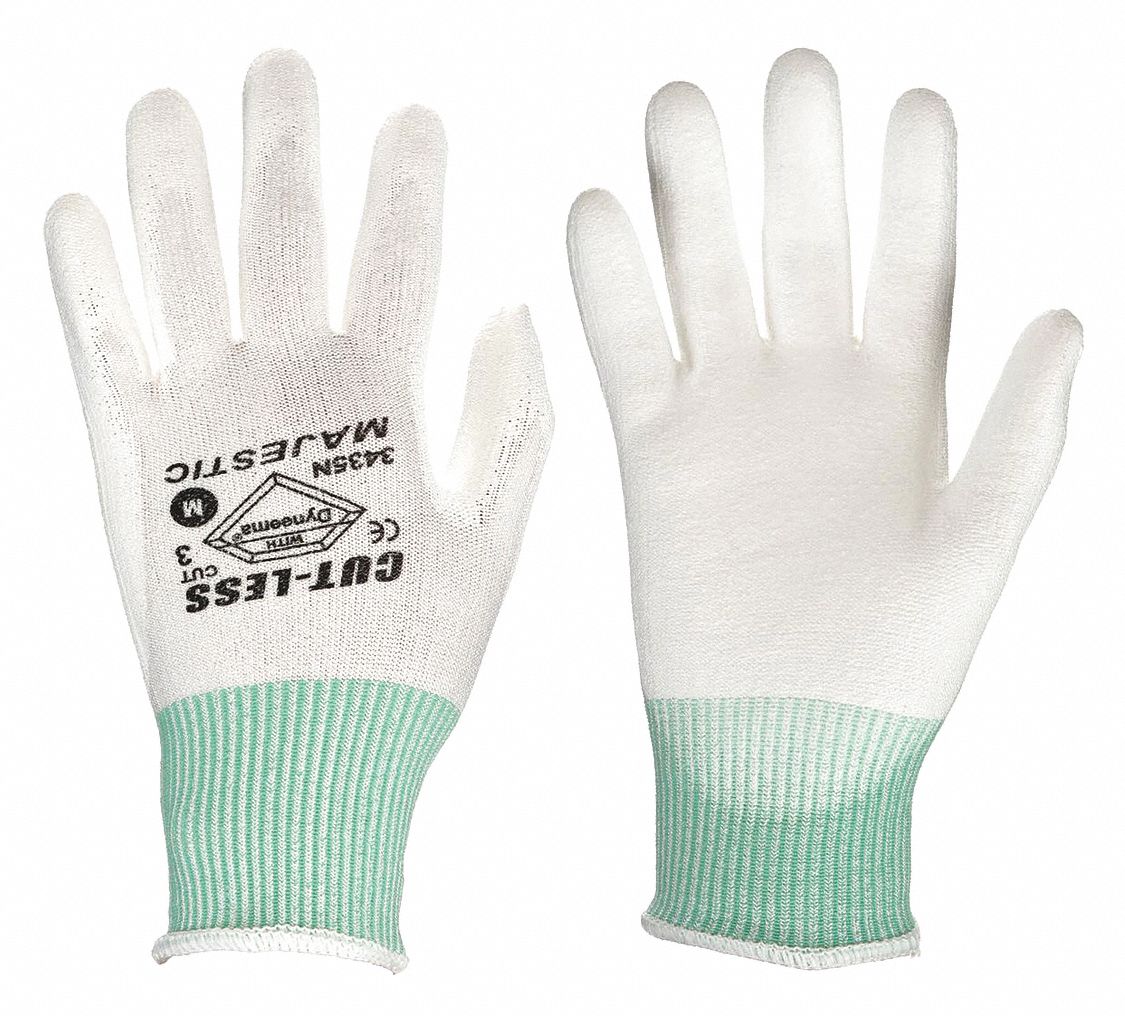 HPPE Knit White PU Palm Med,  PK12